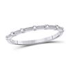 Image 1 : Womens Round Diamond Milgrain Stackable Band Ring 1/20 Cttw 10kt White Gold - REF-10K5Y