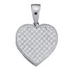 Image 1 : Womens Round Diamond Simple Heart Cluster Pendant 1/20 Cttw 10kt White Gold - REF-4H9R