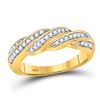 Image 1 : Womens Round Diamond Diagonal Row Band Ring 1/4 Cttw 10kt Yellow Gold - REF-19M9H