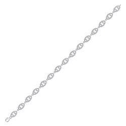 Womens Round Diamond Fashion Bracelet 1 Cttw 10kt White Gold - REF-58X9A