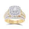 Image 1 : Round Diamond Bridal Wedding Ring Band Set 2 Cttw 14kt Yellow Gold - REF-219K5Y