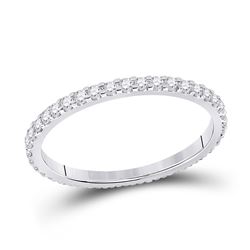 Womens Round Diamond Eternity Wedding Band 1/2 Cttw 14kt White Gold - REF-30W5K