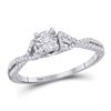 Image 1 : Womens Round Diamond Solitaire Promise Ring 1/4 Cttw 10kt White Gold - REF-15M5H