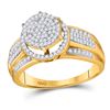 Image 1 : Womens Round Diamond Circle Cluster Ring 3/8 Cttw 10kt Yellow Gold - REF-27A9M