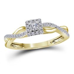 Womens Round Diamond Solitaire Promise Ring 1/5 Cttw 10kt Yellow Gold - REF-15Y5N