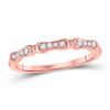 Image 1 : Womens Round Diamond Stackable Band Ring 1/10 Cttw 10kt Rose Gold - REF-9A5M