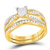 Image 1 : Princess Diamond Bridal Wedding Ring Band Set 1/2 Cttw 14kt Yellow Gold - REF-43Y5N