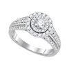 Image 1 : Round Diamond Solitaire Bridal Wedding Engagement Ring 1 Cttw 14kt White Gold - REF-98R5X