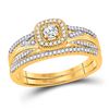 Image 1 : Round Diamond Bridal Wedding Ring Band Set 1/3 Cttw 10kt Yellow Gold - REF-34K5Y