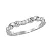 Image 1 : Womens Round Diamond Stackable Band Ring 1/5 Cttw 10kt White Gold - REF-17K5Y