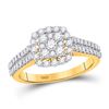 Image 1 : Womens Round Diamond Square Cluster Ring 3/4 Cttw 14kt Yellow Gold - REF-49A9M