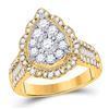 Image 1 : Womens Round Diamond Teardrop Pear Ring 1-5/8 Cttw 14kt Yellow Gold - REF-131M5H