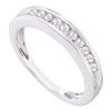 Image 1 : Womens Round Diamond Single Row Band Ring 1/4 Cttw 10kt White Gold - REF-19H9R