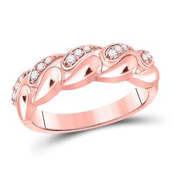 Womens Round Diamond Fashion Ring 1/6 Cttw 14kt Rose Gold - REF-27M9H