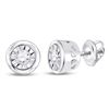 Image 1 : Womens Round Diamond Solitaire Stud Earrings 1/10 Cttw 10kt White Gold - REF-10W5K