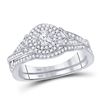 Image 1 : Round Diamond Bridal Wedding Ring Band Set 3/8 Cttw 10kt White Gold - REF-32H5R