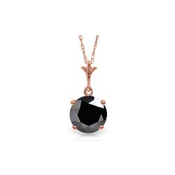 Genuine 1.0 ctw Black Diamond Necklace 14KT Rose Gold - REF-72Z7N