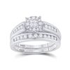 Image 1 : Princess Diamond Bridal Wedding Ring Band Set 1/2 Cttw 14kt White Gold - REF-68A5M