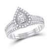 Image 1 : Round Diamond Bridal Wedding Ring Band Set 5/8 Cttw 10kt White Gold - REF-55Y9N