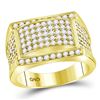 Image 1 : Mens Round Diamond Cluster Ring 2 Cttw 14kt Yellow Gold - REF-142X5A
