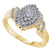 Image 1 : Womens Round Diamond Cluster Ring 1/4 Cttw 10kt Yellow Gold - REF-16X9A