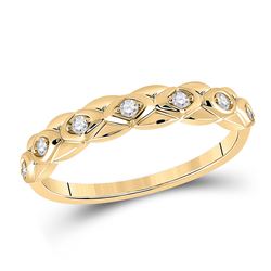 Womens Round Diamond Band Ring 1/10 Cttw 10kt Yellow Gold - REF-14N9F