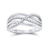 Image 1 : Womens Round Diamond Crossover Woven Band 1/5 Cttw 10k White Gold - REF-28H9R