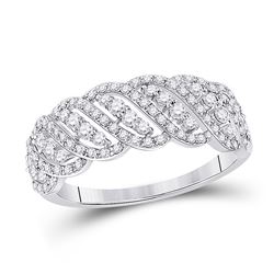 Womens Round Diamond Timeless Anniversary Ring 5/8 Cttw 14kt White Gold - REF-32F5W