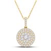 Image 1 : Womens Round Diamond Cluster Pendant 1/2 Cttw 14kt Yellow Gold - REF-30X9A