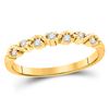Image 1 : Womens Round Diamond Stackable Band Ring 1/8 Cttw 10kt Yellow Gold - REF-14X9A