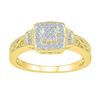 Image 1 : Womens Round Diamond Square Cluster Ring 1/5 Cttw 10kt Yellow Gold - REF-19N9F