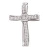 Image 1 : Womens Round Diamond Roman Cross Religious Pendant 1/4 Cttw 10kt White Gold - REF-19H5R