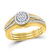 Image 1 : Round Diamond Bridal Wedding Ring Band Set 1/6 Cttw 10kt Yellow Gold - REF-26X5A