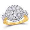 Image 1 : Womens Round Diamond Right Hand Cluster Ring 2 Cttw 14kt Yellow Gold - REF-147Y5N