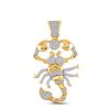 Image 1 : Mens Round Diamond Scorpion Charm Pendant 1 Cttw 10kt Yellow Gold - REF-54F5W