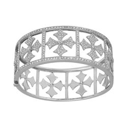 3.43 CTW Diamond Bangle 14K White Gold - REF-325Y7X