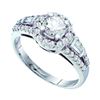 Image 1 : Round Diamond Solitaire Bridal Wedding Engagement Ring 1 Cttw 14kt White Gold - REF-128W5K