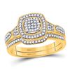 Image 1 : Round Diamond Bridal Wedding Ring Band Set 1/3 Cttw 10kt Yellow Gold - REF-29X5A