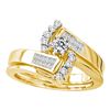 Image 1 : Round Diamond Bridal Wedding Ring Band Set 1/2 Cttw 14kt Yellow Gold - REF-76Y5N