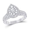 Image 1 : Round Diamond Bridal Wedding Ring Band Set 1 Cttw 14kt White Gold - REF-87H5R
