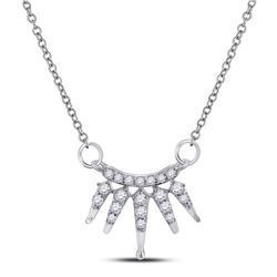 Womens Round Diamond Fashion Necklace 1/6 Cttw 10kt White Gold - REF-16F9W