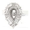 Image 1 : 1.36 CTW Princess Diamond Semi Mount Ring 14K White Gold - REF-161F6N