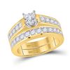 Image 1 : Princess Diamond Bridal Wedding Ring Band Set 2 Cttw 14kt Yellow Gold - REF-253M9H