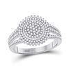 Image 1 : Womens Round Diamond Circle Cluster Ring 1/4 Cttw 10kt White Gold - REF-19H5R