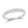 Image 1 : Womens Round Diamond Stackable Band Ring 1/3 Cttw 10kt White Gold - REF-27M9H