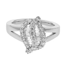 0.79 CTW Diamond Ring 18K White Gold - REF-108K3W