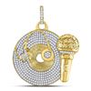 Image 1 : Mens Round Diamond Recording Artist Mic Record Charm Pendant 3 Cttw 10kt Yellow Gold - REF-192Y9N