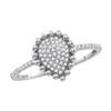 Image 1 : Womens Round Diamond Cluster Teardrop Ring 1/8 Cttw 10kt White Gold - REF-10X5A