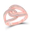 Image 1 : Womens Round Diamond Linked Loop Fashion Ring 1/3 Cttw 14kt Rose Gold - REF-41R9X