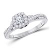 Image 1 : Round Diamond Solitaire Bridal Wedding Engagement Ring 1/2 Cttw 10kt White Gold - REF-40W9K